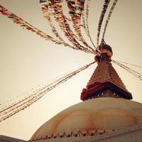 santuário budista boudhanath stupa - filtro vintage. Katmandu, Nepal. foto