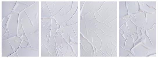 conjunto de modelos de papel enrugado. papel em branco molhado para pôster e texto. fundos de textura de papel amassado para vários fins foto