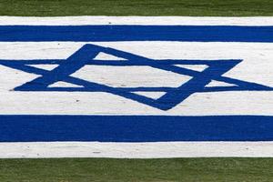 bandeira azul e branca israelense com a estrela de davi foto