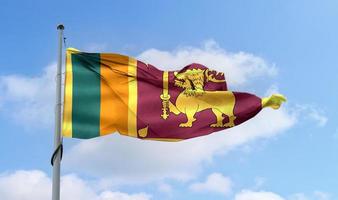 bandeira do sri lanka - bandeira de tecido acenando realista foto