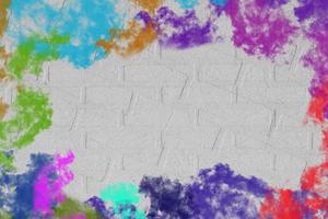 parede branca ou textura de papel cinza com efeito de pincel colorido, fundo de superfície de cimento abstrato, padrão de concreto, design gráfico de ideias para web ou banner foto