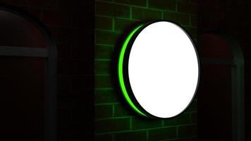 sinalização de parede redonda com estilo de luz neon foto