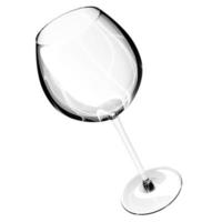 Ilustração 3D de taças de vinho. copos de vinho para álcool voando em um fundo branco foto