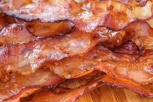 closeup de tiras de bacon