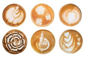 rosto de decoração de café latte art foto