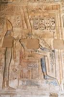 hieróglifos egípcios no templo medinet habu, luxor, egito foto