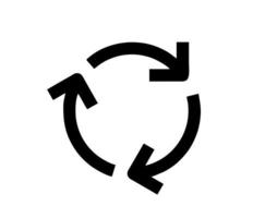 ícone de lixo. recicle a silhueta do ícone preto. reciclar o design do símbolo na ilustração vetorial isolada no fundo branco foto