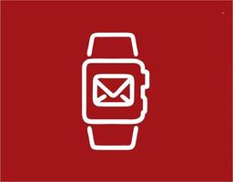ícone de envelope em imagem vetorial vermelha, ilustração de envelope em branco em um fundo vermelho, um design de mensagem em um fundo vermelho foto