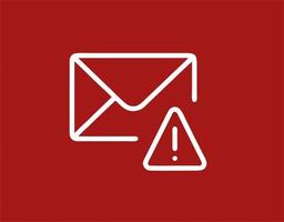 ícone de envelope em imagem vetorial vermelha, ilustração de envelope em branco em um fundo vermelho, um design de mensagem em um fundo vermelho foto