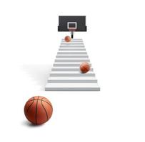 bolas de basquete para esportes e jogos. conceito de visão bem sucedido. renderização 3D foto