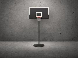 cesta de basquete no fundo da parede de cimento. renderização 3D foto