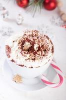 bebida de chocolate quente de natal foto
