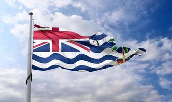 bandeira do território do oceano índico britânico - bandeira de tecido acenando realista foto