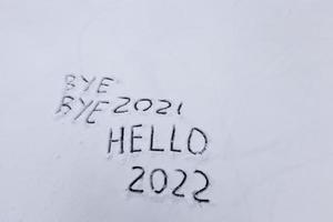 a inscrição sobre o início do novo ano 2022 foto