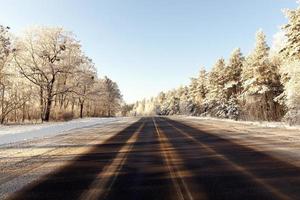 estrada na temporada de inverno foto