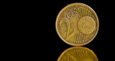 moedas de dinheiro não são isoladas, close-up foto