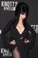 los angeles, 30 de setembro - elvira, também conhecida como cassandra peterson na fazenda assustadora de 2016 knott s na fazenda knott s berry em 30 de setembro de 2016 em buena park, ca foto