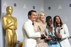 los angeles, 2 de março - matthew mcconaughey, cate blanchett, lupita nyong o, jared leto no 86th academy awards no dolby theater, hollywood e highland em 2 de março de 2014 em los angeles, ca foto