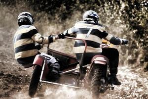 goodwood, west sussex, reino unido, 2012. sidecar motocross at the goodwood revival foto