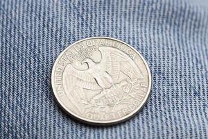 moeda americana no tecido foto