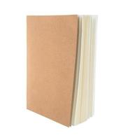 madeira de capa de caderno em fundo branco
