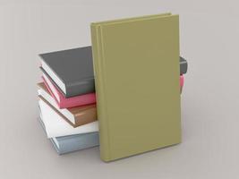 modelo de maquete de livro de cor vazia no fundo cinza