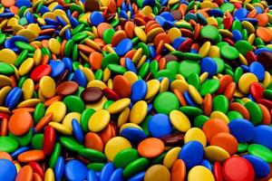 closeup de doces coloridos como doces de arco-íris de fundo frente ilustração 3d foto