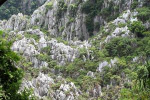 vista para a montanha alta perto da vila, saraburi, tailândia. foto