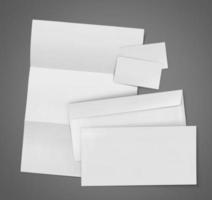identificação corporativa de artigos de papelaria em branco foto
