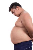 homem gordo com uma barriga grande. dieta foto