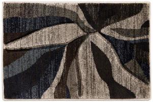 capacho multicolor vintage de lã ondulado azul preto bege