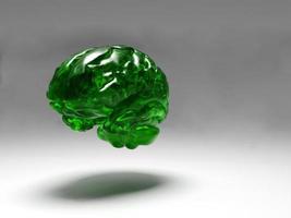 inteligência artificial. cor imagem dourada do cérebro foto