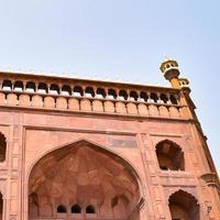 detalhe arquitetônico da mesquita jama masjid, antiga delhi, índia, a arquitetura espetacular da mesquita jama masjid em delhi 6 durante a temporada de ramzan, a mesquita mais importante da índia foto