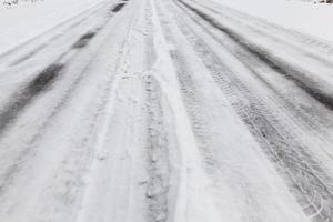 estrada sob a neve foto