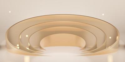 fundo do pódio anel de palco palete círculo curva de exibição curva ilustração 3d foto