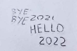 a inscrição sobre o novo ano 2022 foto