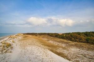 duna alta no darss. mirante no parque nacional. praia, mar báltico, céu e mar. foto