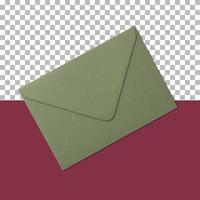 encha o envelope em branco verde da vista isolado. foto
