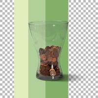 vaso isolado com dinheiro de moedas foto