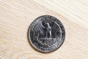 moedas de um quarto de dólar americano foto