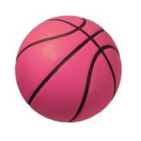 bola de basquete em fundo branco. bola rosa, conceito de esportes com um traçado de recorte. bola de basquete rosa isolada no fundo branco. foto