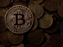 bitcoin no contexto de moedas antigas. foto