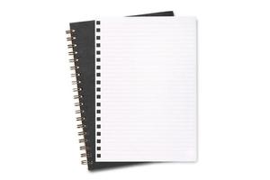 caderno em branco ou bloco de notas com papel de linha