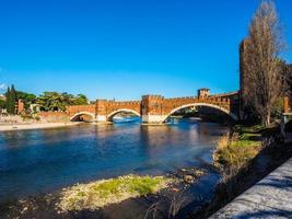 ponte hdr castelvecchio aka ponte scaliger em verona foto