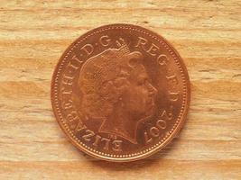 moeda de 2 pence, verso, moeda do reino unido foto