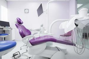 interior do consultório odontológico moderno foto