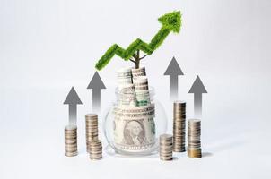 gráfico crescente financie o crescimento dos negócios financie a gradação de baixo para alto foto