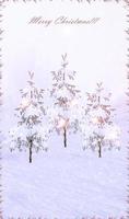 cartão de ano novo. paisagem de inverno. árvores cobertas de neve foto