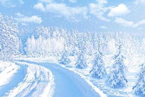 bosques. paisagem de inverno. árvores cobertas de neve. fundo de natal foto