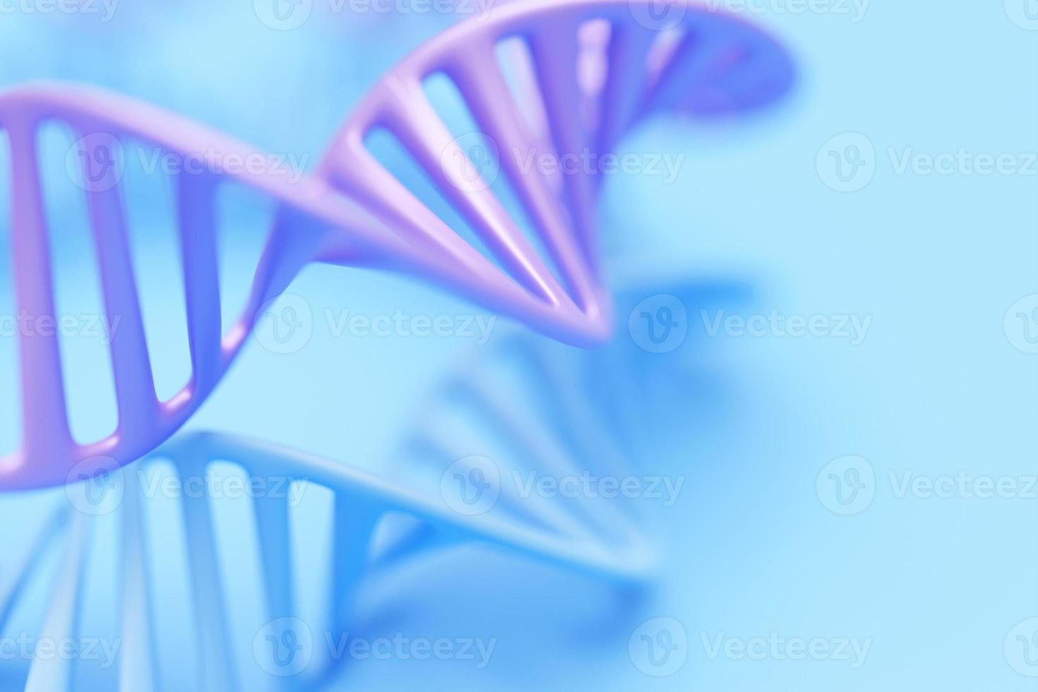 3D-Darstellung einer Wissenschaftsvorlage, abstrakter Hintergrund mit DNA-Molekülen. abstraktes technologiewissenschaftskonzept dna futuristisch foto